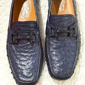 Ferragamo “Limited Edition” Parigi Blue Ostrich